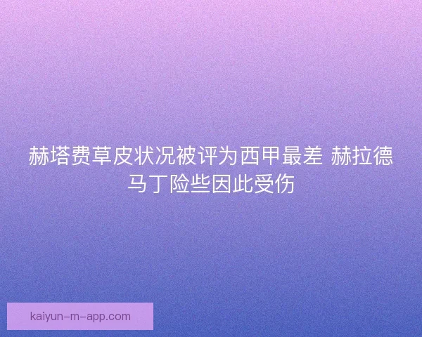 赫塔费草皮状况被评为西甲最差 赫拉德马丁险些因此受伤